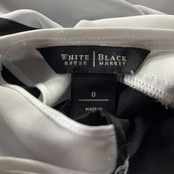 White House Black Market Colorblock Blouse Sz 0 - Picture 3 of 3